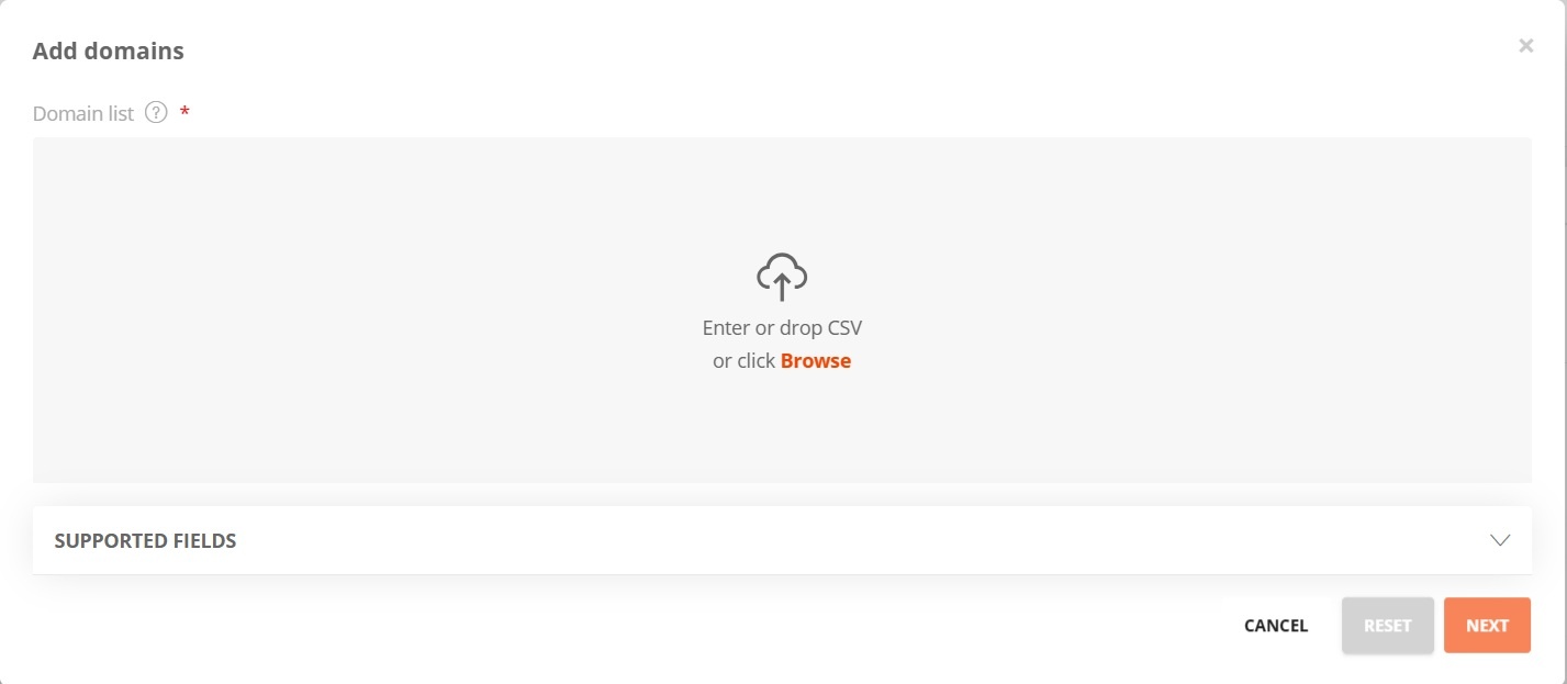 External portfolio: Add Domains