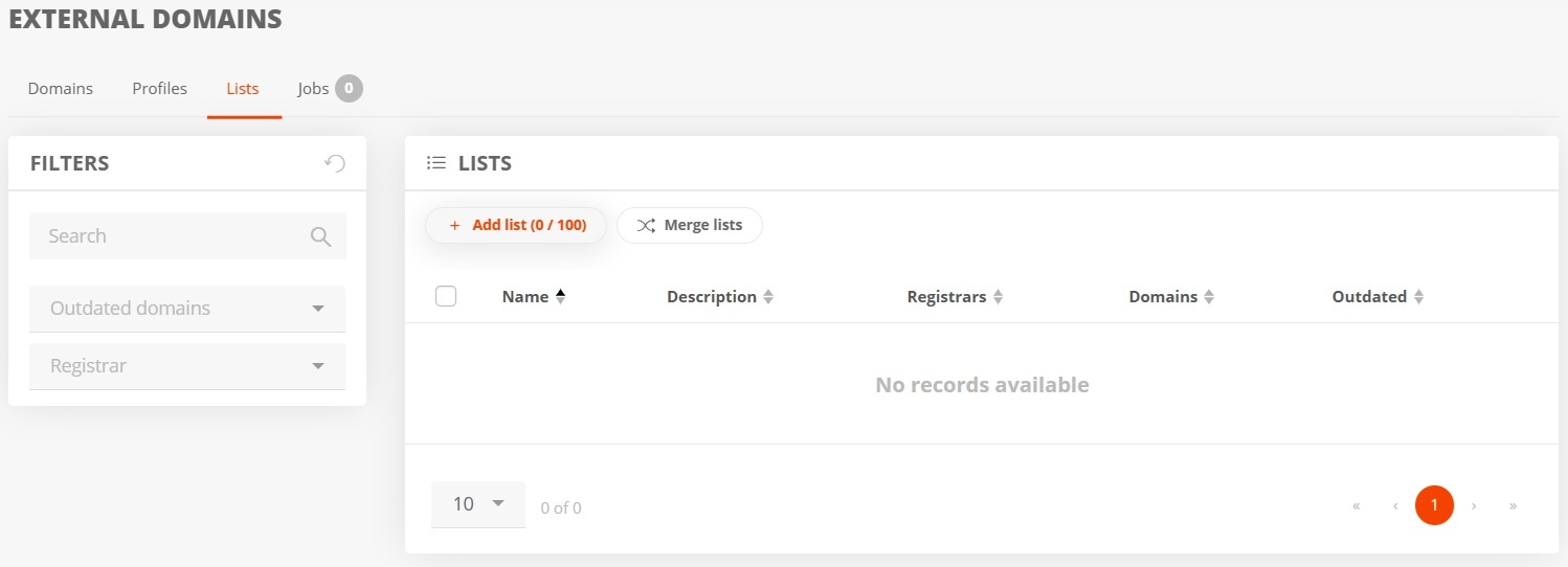 External portfolio: Add and manage Lists