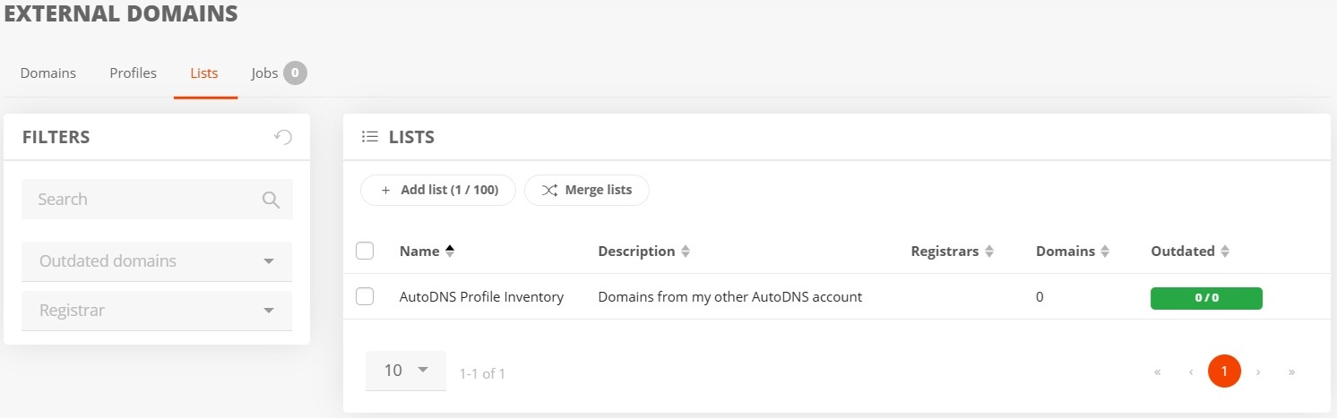 External portfolio: Add and manage Lists