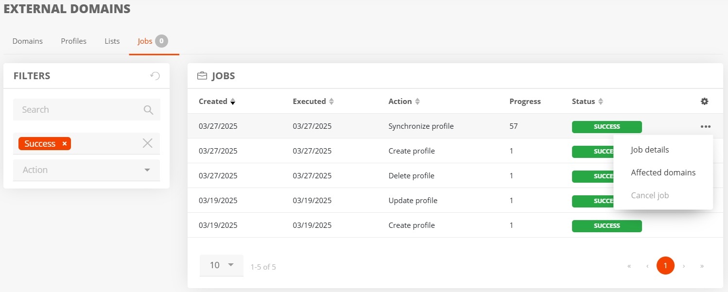 External portfolio: Jobs overview