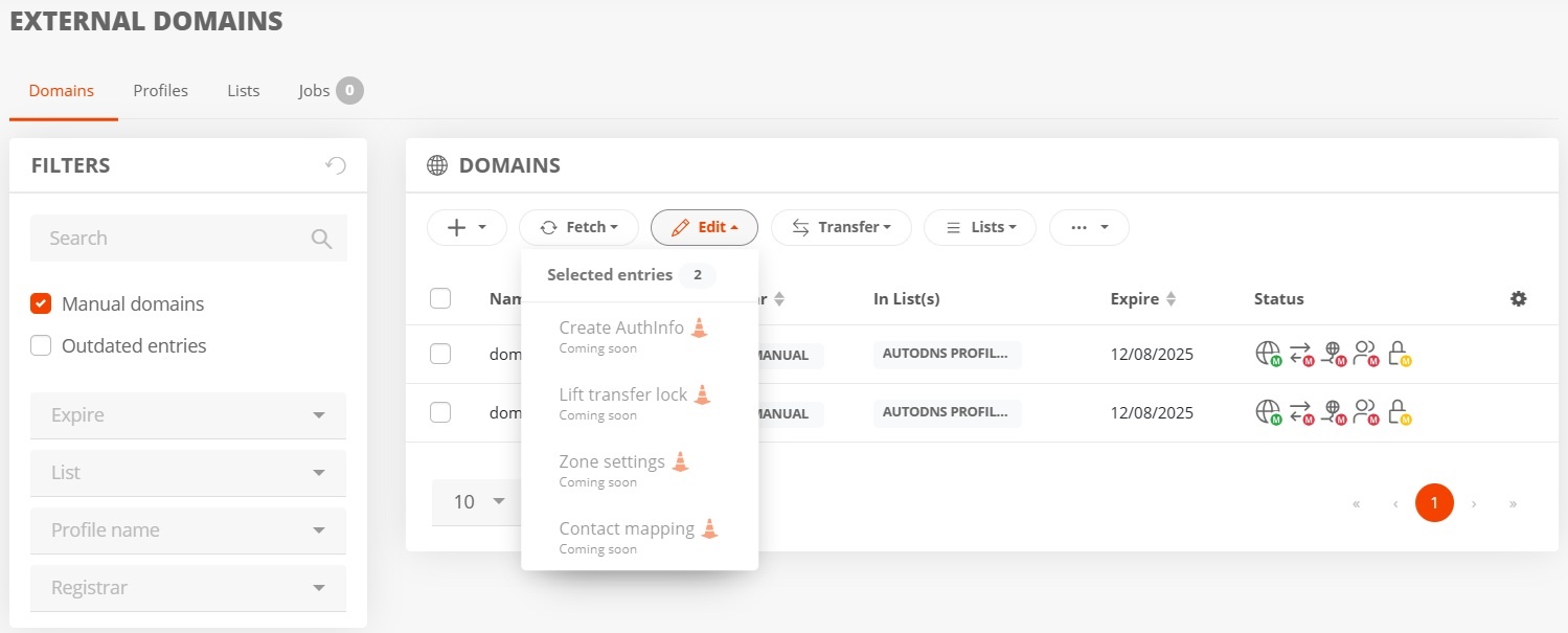 External portfolio: Outlook for additional features