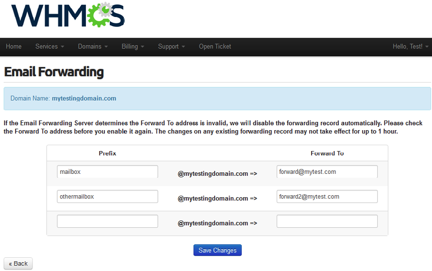 Email forwarding