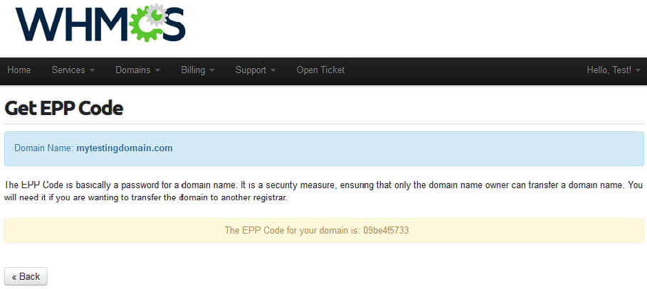 EPP authinfo code
