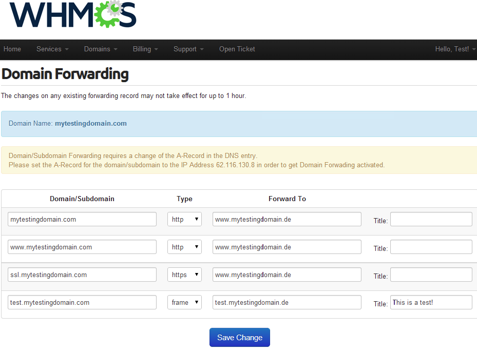 Domain forwarding