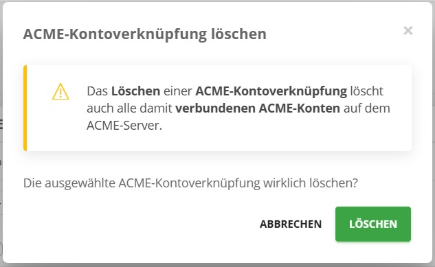 ACME-Kontoverknüpfung löschen (2)