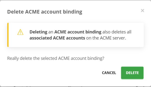 Deleting an ACME account binding (2)