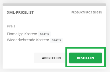 Aktivieren der XML-Preisliste in der AutoDNS Plattform (2)