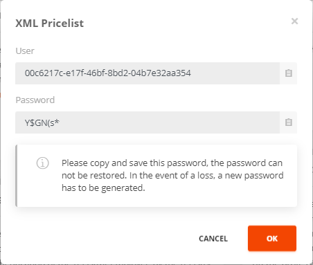 Activation of the XML price list in AutoDNS (4)