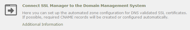 Connecting SSLManager to AutoDNS