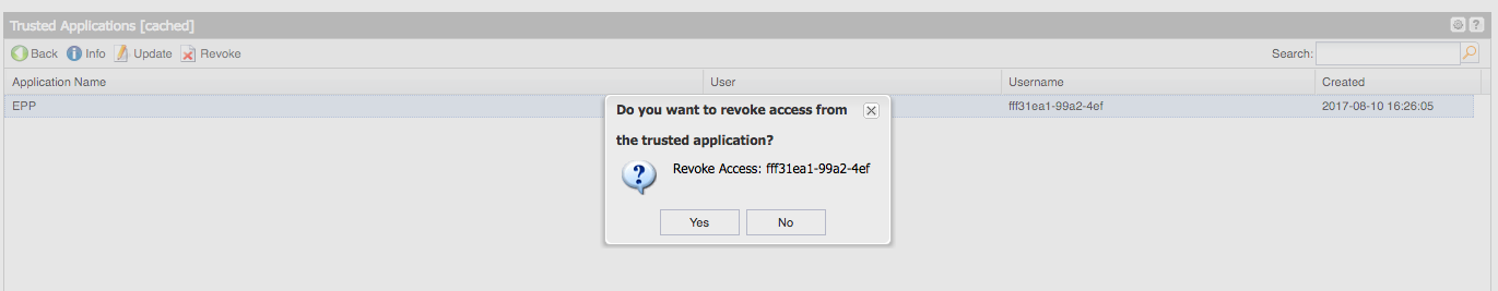 Revoking EPP API access