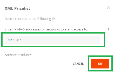 Activation of the XML price list in AutoDNS (3)