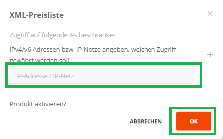 Aktivieren der XML-Preisliste in der AutoDNS Plattform (3)
