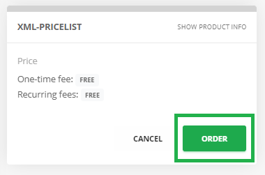 Activation of the XML price list in AutoDNS (2)