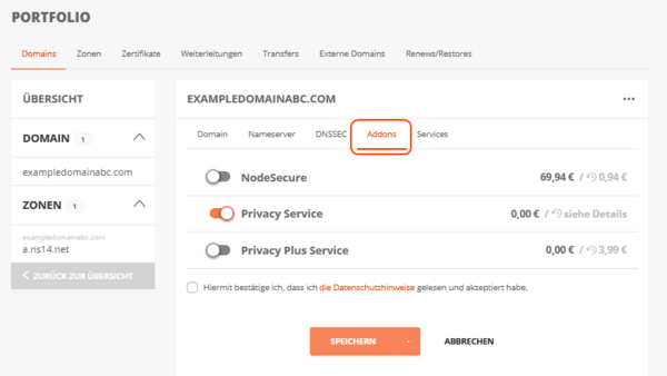 Über das PORTFOLIO buchen (2)
