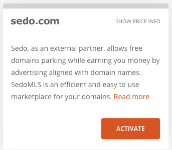 Sedo domain trade via AutoDNS platform: Activating the Sedo functions in the AutoDNS platform