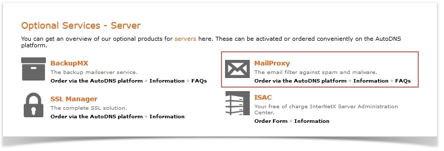MailProxy: Order MailProxy