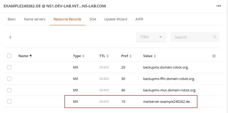 BackupMX: Add BackupMX server to the zone file
