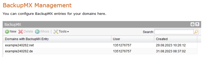 BackupMX: Order BackupMX