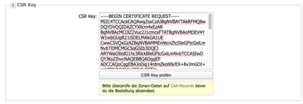 Im Abschnitt CSR Key