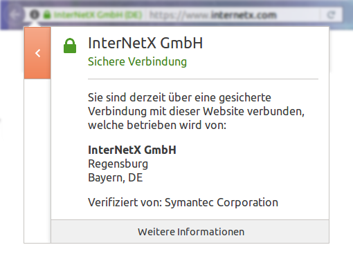 Darstellung von EV-Zertifikaten im Webbrowser