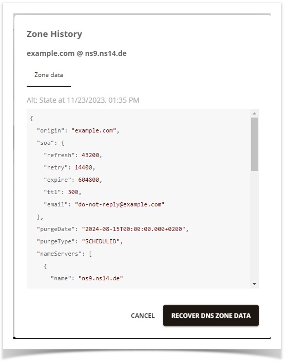 Automatic zone purge: How can I restore zones that were automatically deleted?