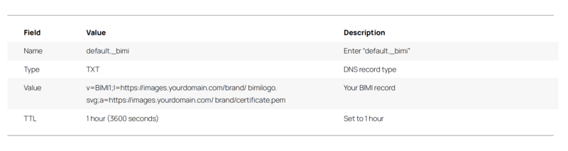 Step 2 – Add a BIMI TXT record to your domain