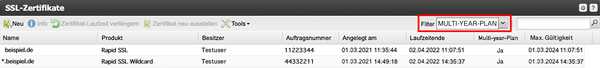 Multi-year-Plan-Zertifikate: Die Verwaltung im SSL Manager