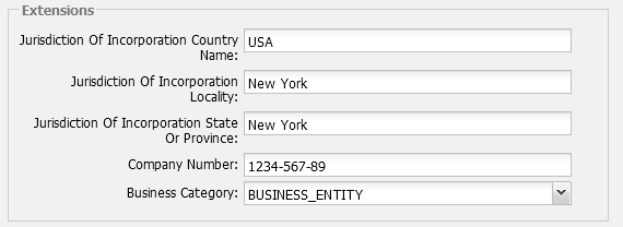 Contact extension for GlobalSign Extended SSL