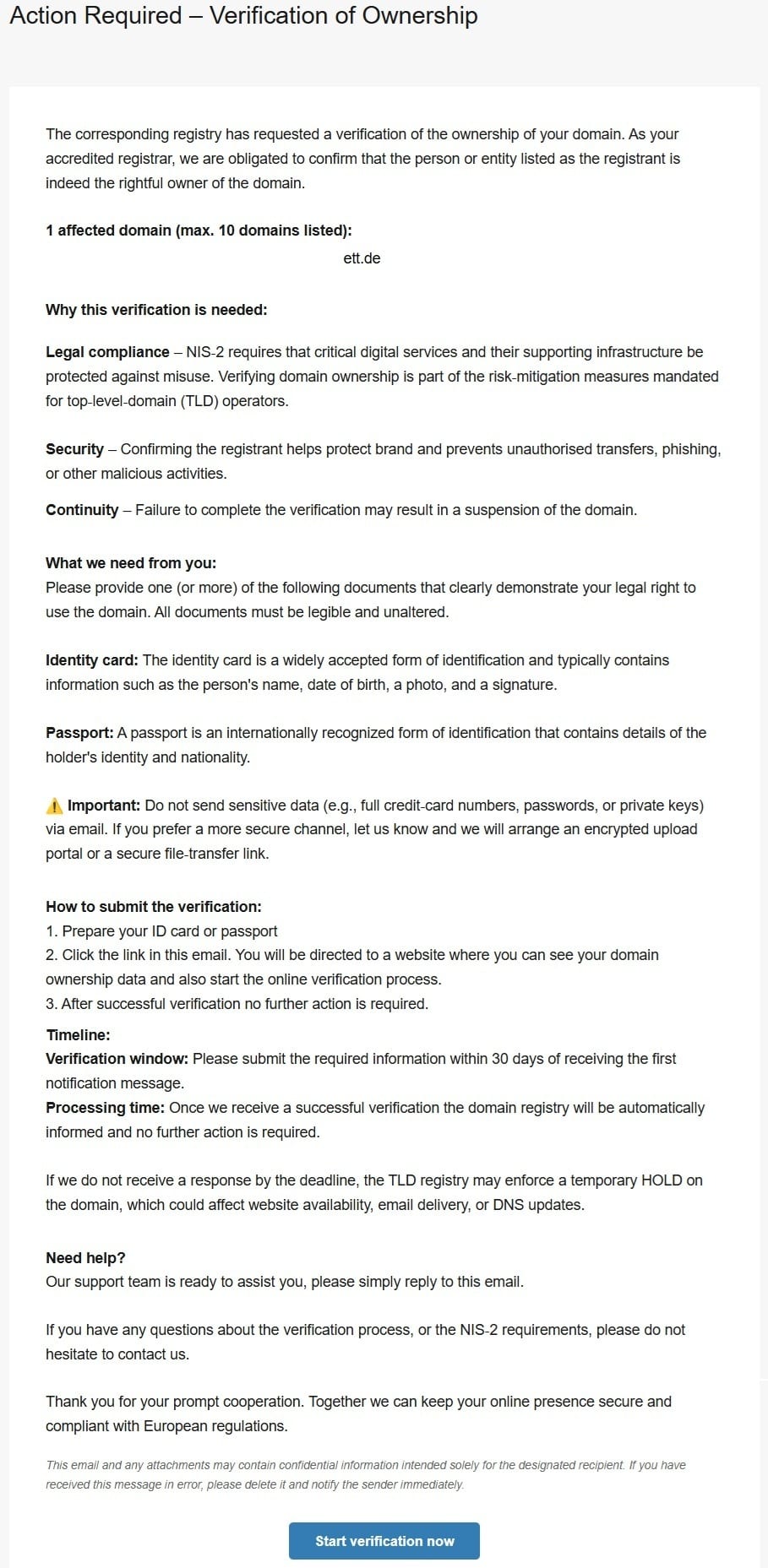 Domain Owner Verification Process