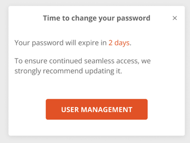 Password expiry and password reset: General process - password procedure