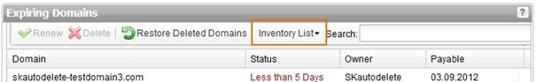 QuickGuide AutoDelete: Creating an inventory list of all expiring domains (.CSV)