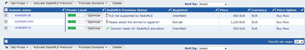Activate domains manually for SedoMLS Premium