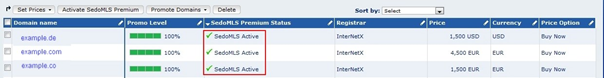 Activate domains manually for SedoMLS Premium