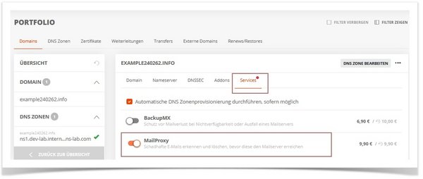 MailProxy im Nachhinein für eine Domain aktivieren