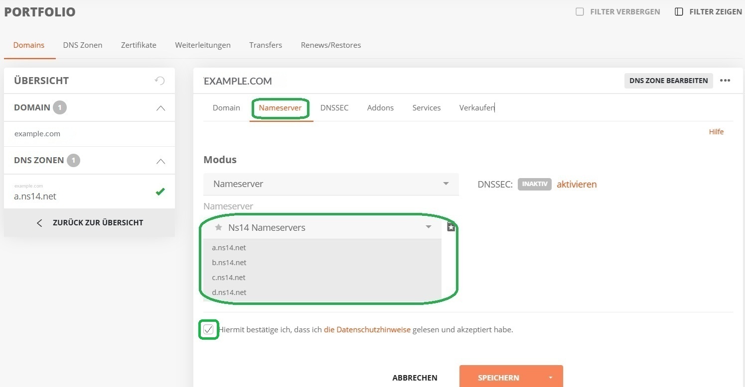 Schritt 3 : Domain-Bulk-Update auf die neuen Nameserver-Hostnamen (2)