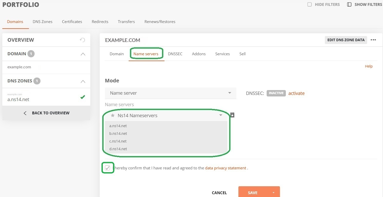 Step 3: Domain bulk update to the new nameserver hostnames (2)