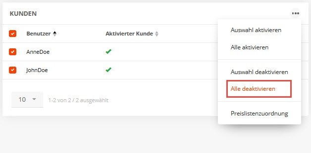 Kunden für die Preisverwaltung deaktivieren (2)