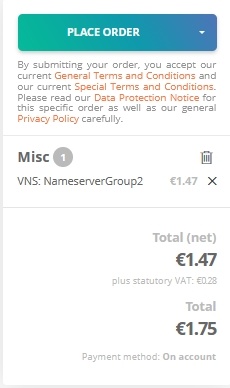 Order a virtual name server (VNS) (5)