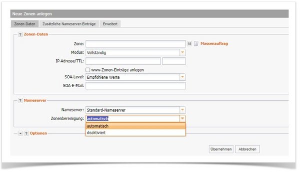 Zonenbereinigung im AutoDNS X3 konfigurieren