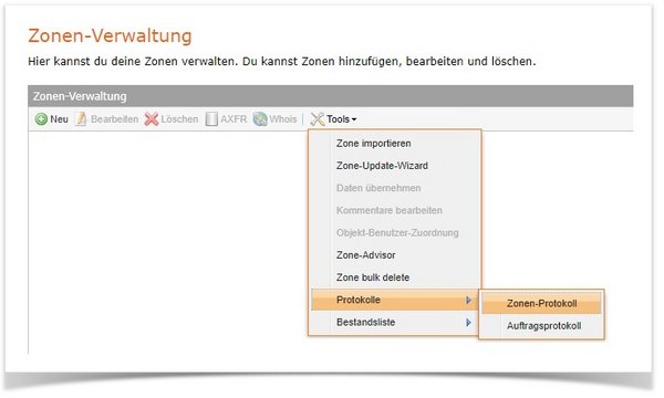Zonen wiederherstellen in AutoDNS X3