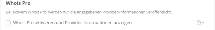 Provider-Daten auf der Whois Pro Seite ausblenden (2)