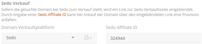 Sedo affiliate id