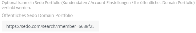 Einstellungen für den Bereich "Showcase Domains" (5)