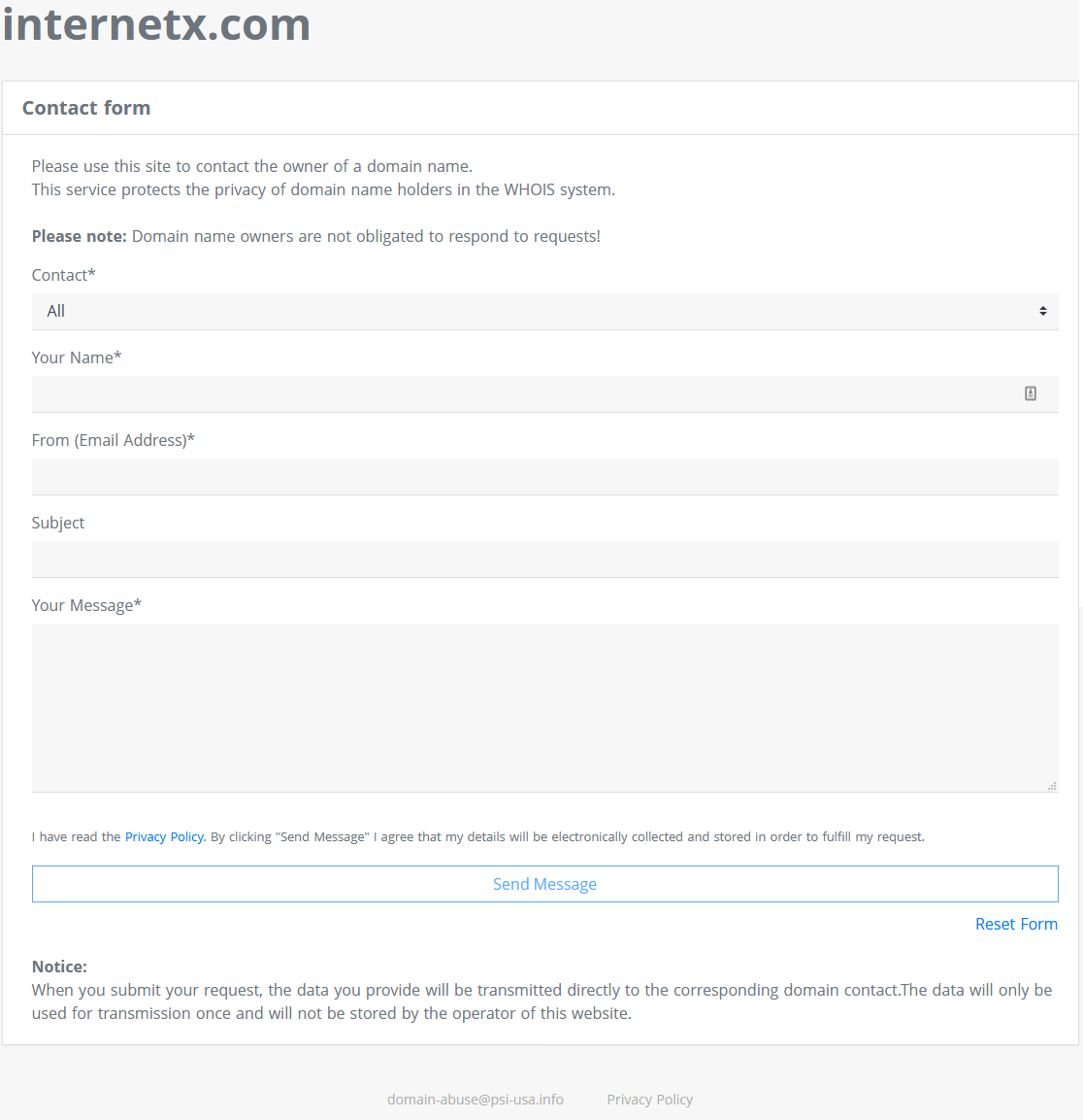 Änderungen für gTLDs bei PSI-USA (Whois/RDAP)