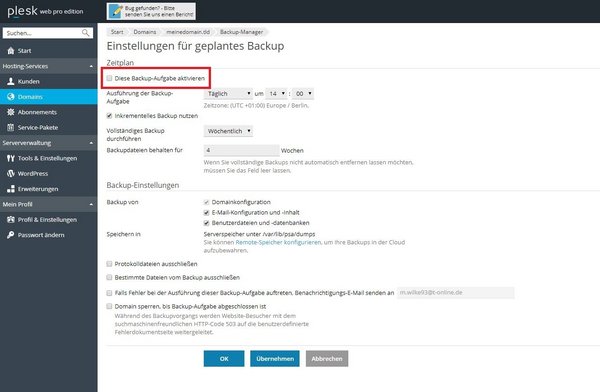 Backups planen (2)