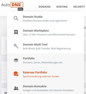 Externes Domain-Portfolio im AutoDNS verwalten