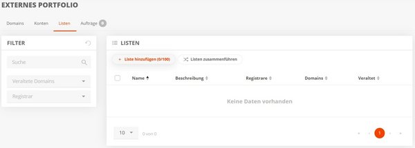 Domain-Listen erstellen
