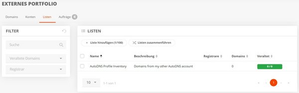 Zusammenführen von Domain-Listen