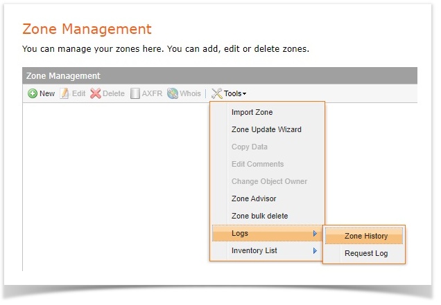 Automatic zone purge: How can I restore zones that were automatically deleted?